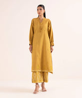 2 Piece - Embroidered Cotton Suit