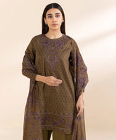 3 Piece - Embroidered Cotton Jacquard Suit