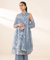 3 Piece - Embroidered Cotton Jacquard Suit