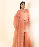 3 Piece - Embroidered Cotton Jacquard Suit